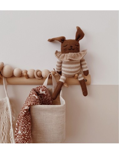Doudou lapin combishort rayée sable