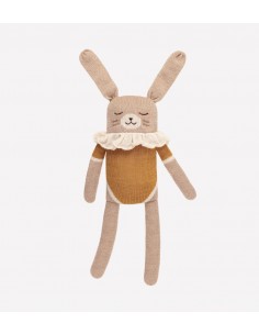 Grand doudou lapin maillot ocre