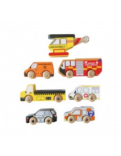 SET DE VÉHICULES ET HÉLICOPTÈRE DE SAUVETAGE - 7 PIÈCES