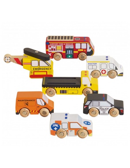 SET DE VÉHICULES ET HÉLICOPTÈRE DE SAUVETAGE - 7 PIÈCES