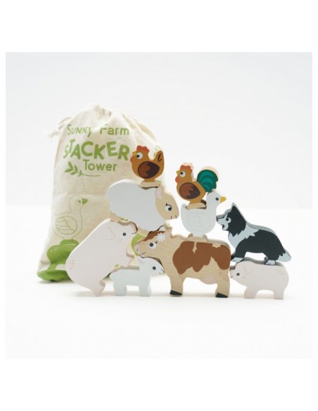 ANIMAUX DE LA FERME À EMPILER - 10 PIÈCES