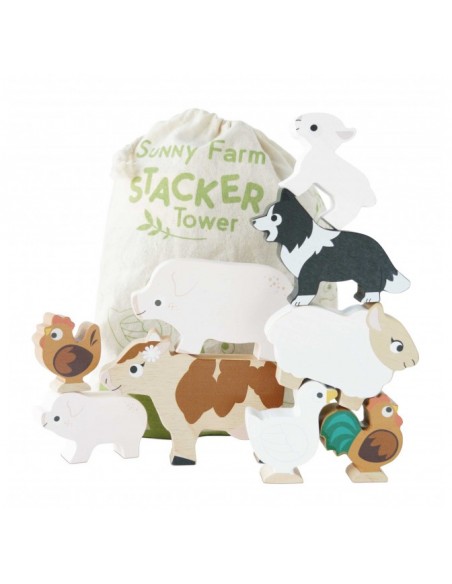 ANIMAUX DE LA FERME À EMPILER - 10 PIÈCES