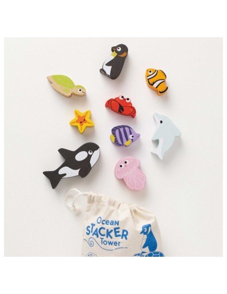 ANIMAUX DE L'OCÉAN À EMPILER - 10 PIÈCES