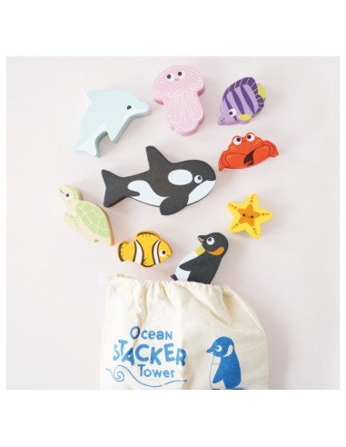 ANIMAUX DE L'OCÉAN À EMPILER - 10 PIÈCES