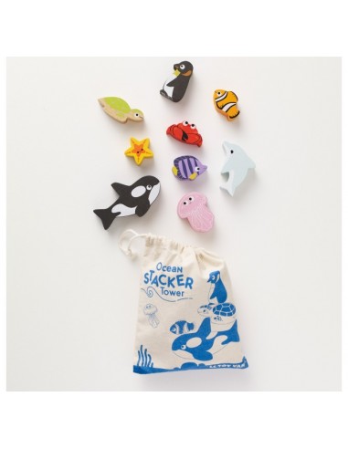 ANIMAUX DE L'OCÉAN À EMPILER - 10 PIÈCES