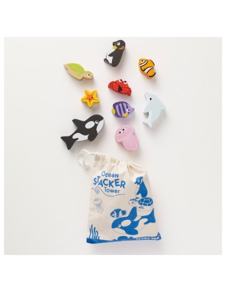 ANIMAUX DE L'OCÉAN À EMPILER - 10 PIÈCES