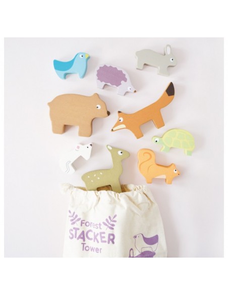 ANIMAUX DE LA FORÊT À EMPILER - 10 PIÈCES