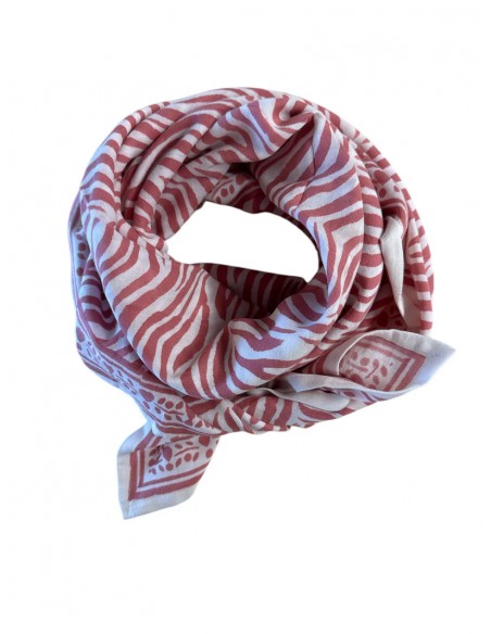 Foulard Zèbre Rose