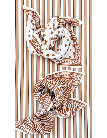 Foulard Zèbre Camel