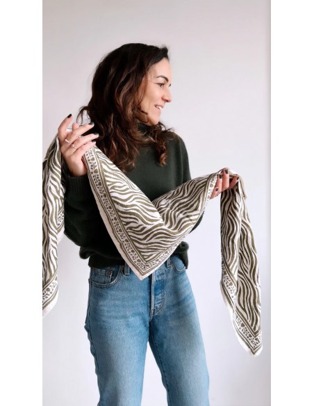 Foulard Zèbre Kaki