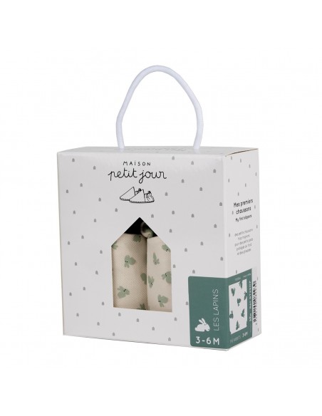 mes premiers chaussons 3-6 mois lapins