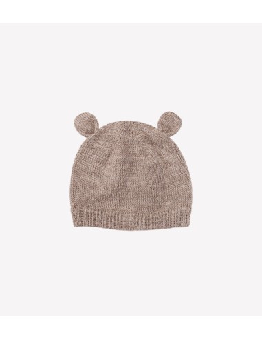 Bonnet bébé tricoté ourson  | Oat 6-12 M