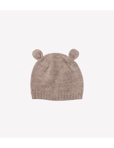 Bonnet bébé tricoté ourson  | Oat 6-12 M