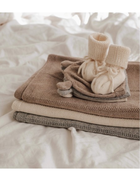 Bonnet bébé tricoté ourson  | Grey 0-6 M