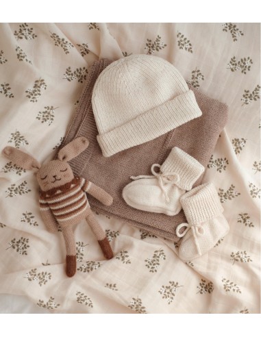 Chaussons bébé tricotés  | Ecru 6-12 m