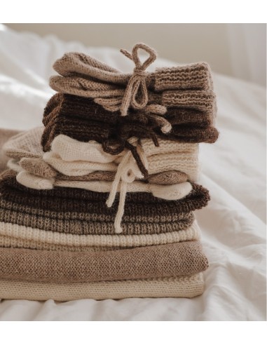 Chaussons bébé tricotés  | Ecru 6-12 m