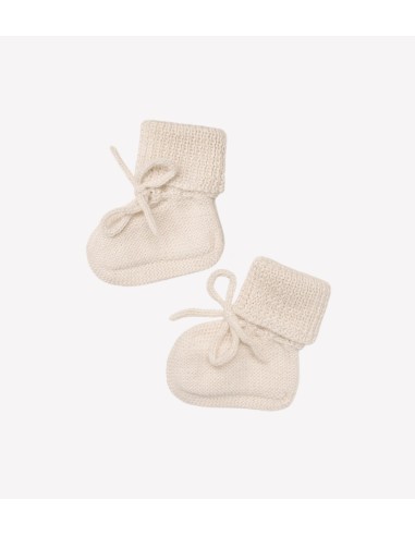 Chaussons bébé tricotés  | Ecru 0-6 M