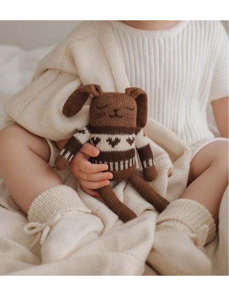 Chaussons bébé tricotés  | Ecru 0-6 M