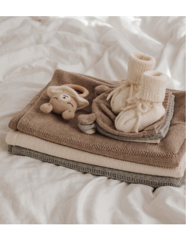 Chaussons bébé tricotés  | Ecru 0-6 M