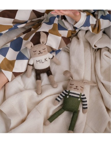 Doudou lapin salopette olive | Main Sauvage x...