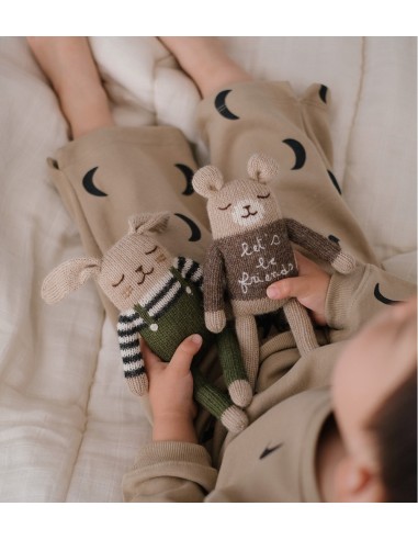 Doudou lapin salopette olive | Main Sauvage x...