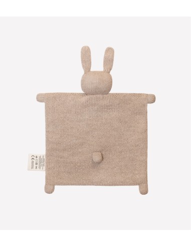 Doudou plat tricoté | lapin sable