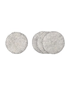 Dessous de verre en laine, lot de 4, gris brut