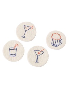 SOUS-VERRES EN LAINE, PAQUET DE 4, cocktail