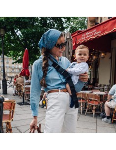 Porte-bébé à Rayures Indigo 2