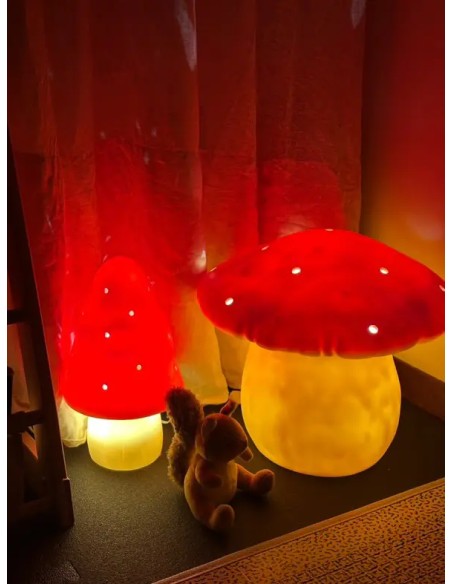 Petite lampe champignon - Rouge
