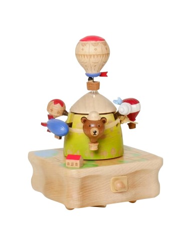 Wooderful life Boîte à musique Montgolfière | Vert