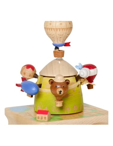 Wooderful life Boîte à musique Montgolfière | Vert
