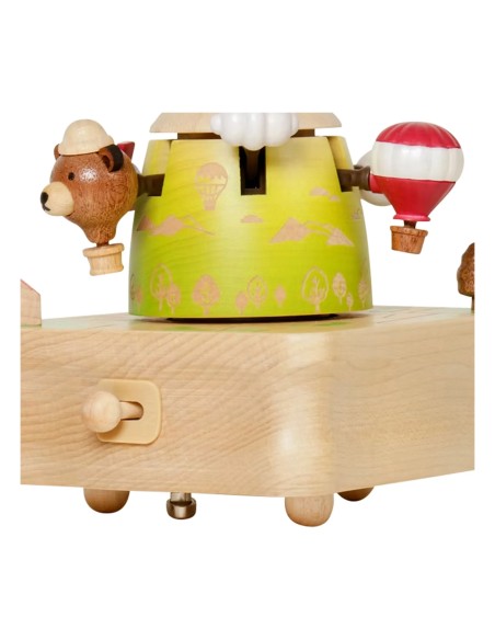 Wooderful life Boîte à musique Montgolfière | Vert