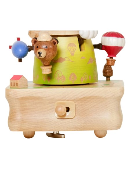 Wooderful life Boîte à musique Montgolfière | Vert