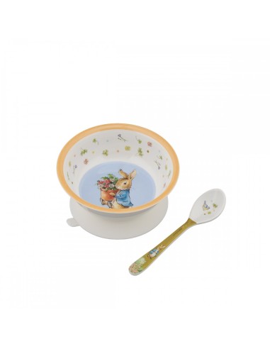 Bol ventouse avec cuillère Pierre Lapin