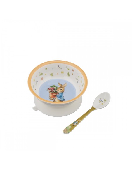 Bol ventouse avec cuillère Pierre Lapin