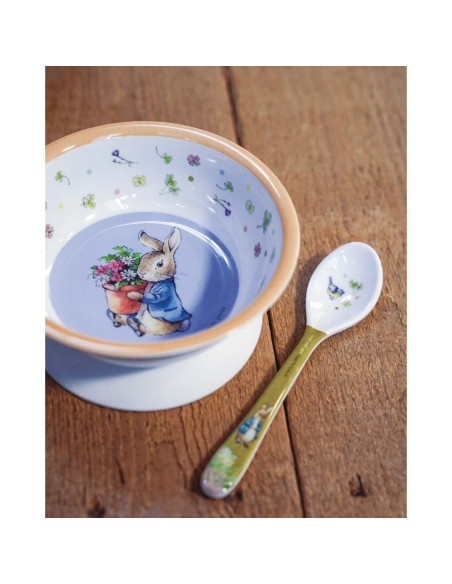 Bol ventouse avec cuillère Pierre Lapin