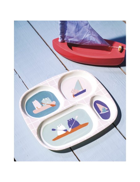 Plateau à 4 compartiments les Chats Marins