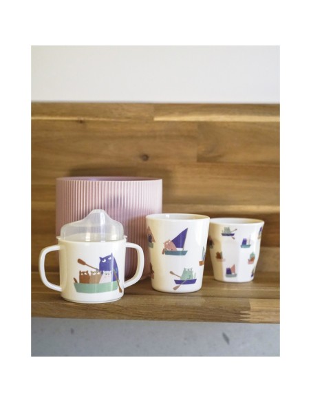 Tasse d'apprentissage antidérapante les Chats Marins