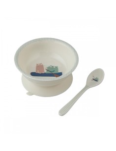 Bol ventouse avec cuillère les Chats Marins