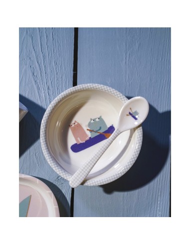 Bol ventouse avec cuillère les Chats Marins