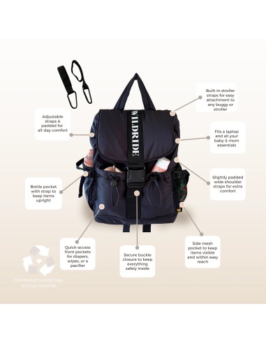 Sac à dos recyclé adulte Noir