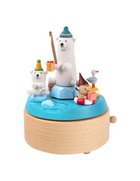 Boîte à musique Ours Polaire qui pêche