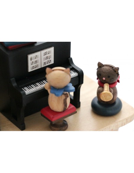 Boîte à Musique Chats jouant du piano
