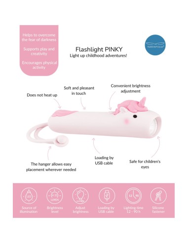 Lampe torche Licorne PINKY