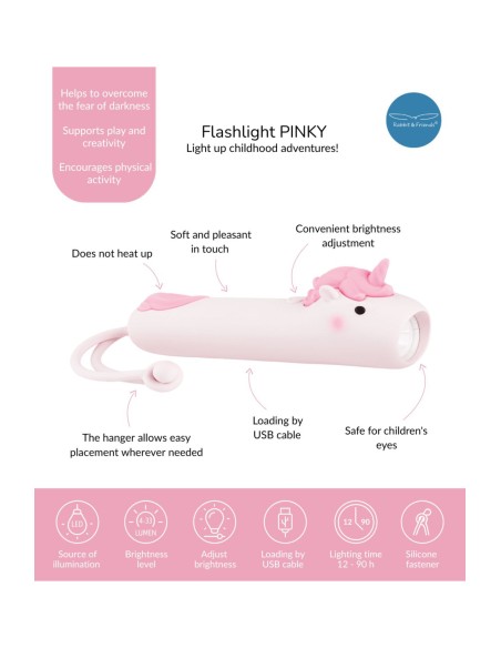 Lampe torche Licorne PINKY