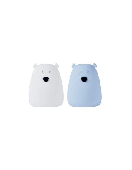 Lot de 2 mini lampes ours blanche et bleu arctique
