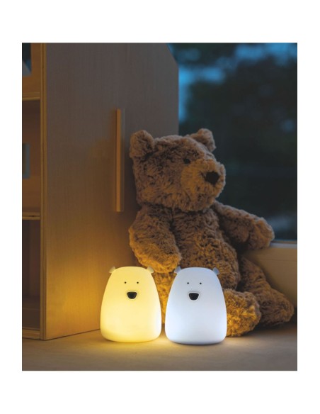 Lot de 2 mini lampes ours blanche et bleu arctique