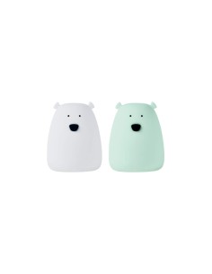Lot de 2 mini lampes ours blanche et vert arctique