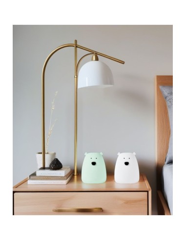 Lot de 2 mini lampes ours blanche et vert arctique